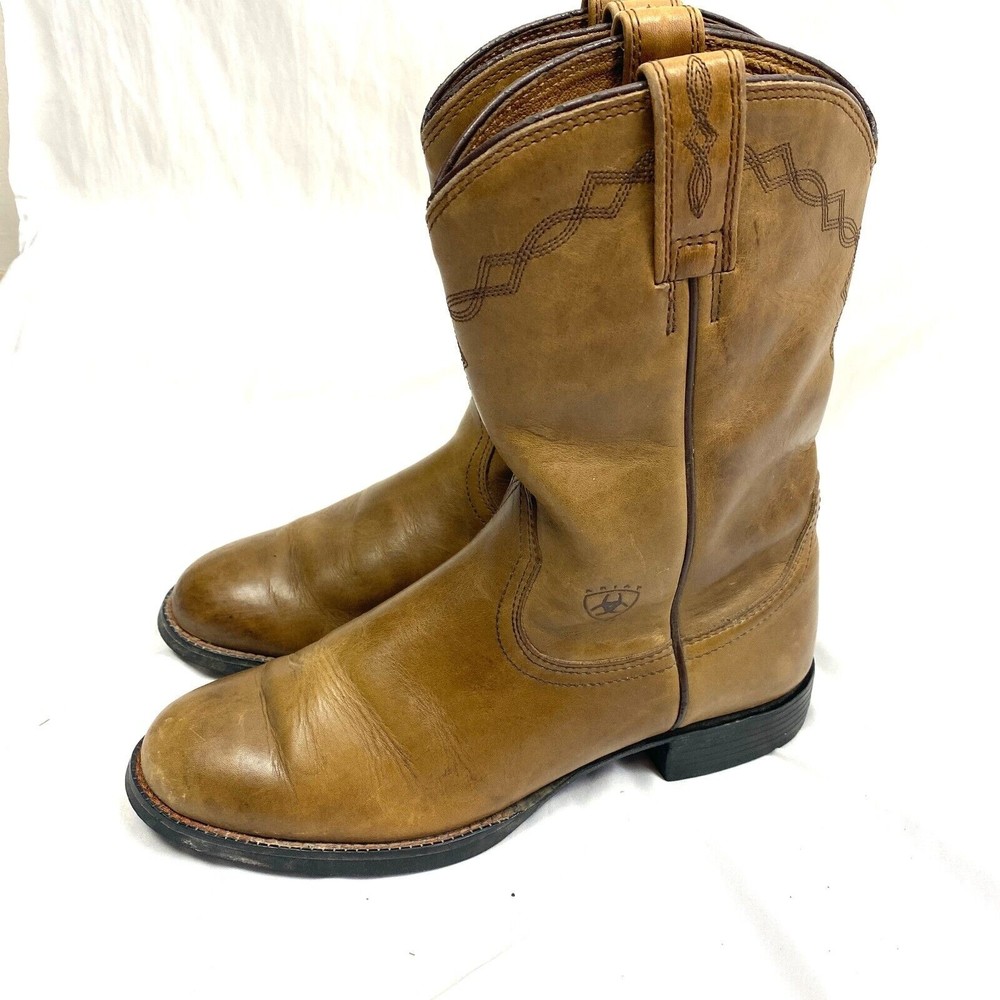 Ariat Heritage Womens Roper Boots Camel Brown Cowgirl Western Leather Size 8 B